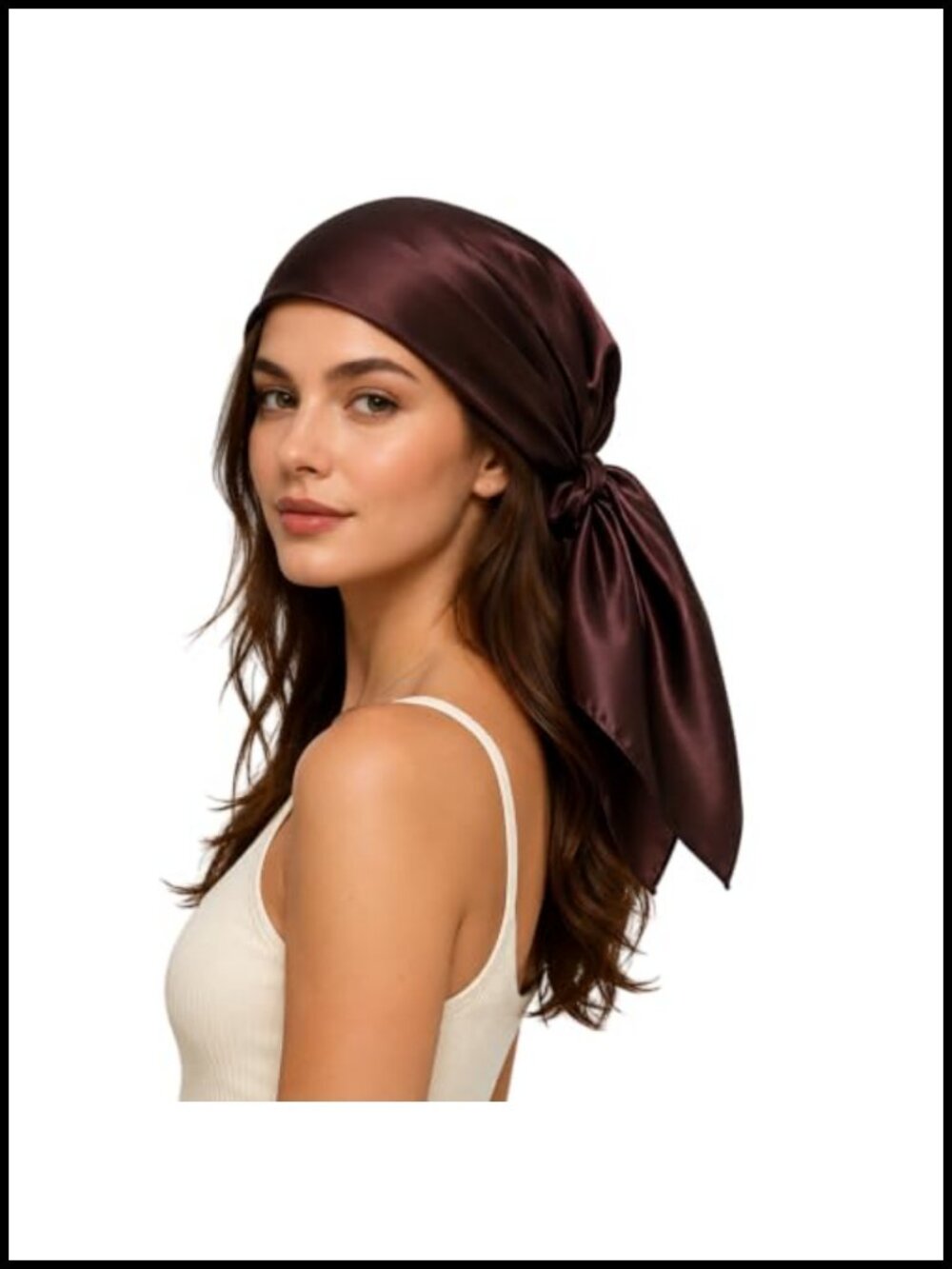 100% Mulberry Silk Head Scarf 35x35 Square Hair Wrap Anti-Frizz Sleep Cap